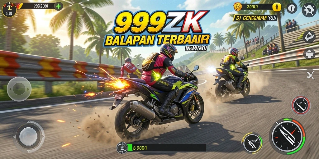 Tampilan aksi balapan di <strong>999ZK</strong>, penuh kecepatan dan adrenalin.