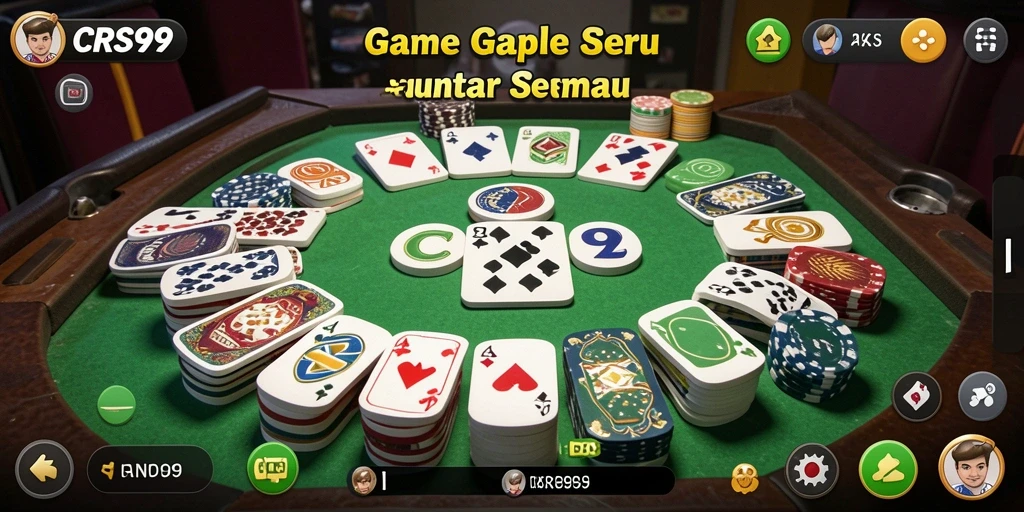 Gameplay menarik dari CRS99 yang menunjukkan keseruan bermain Gaple.