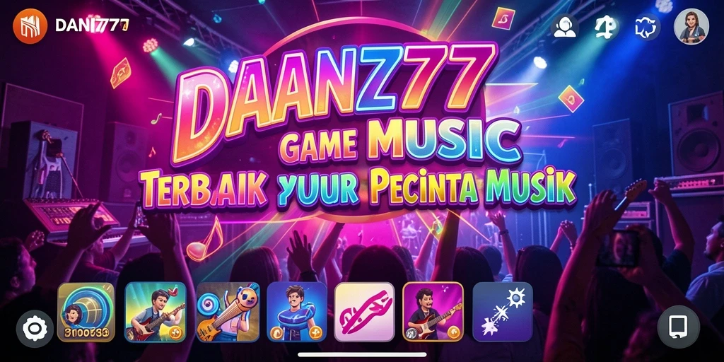 Tangkapan layar utama DAN777 menampilkan gameplay seru dalam permainan musik.
