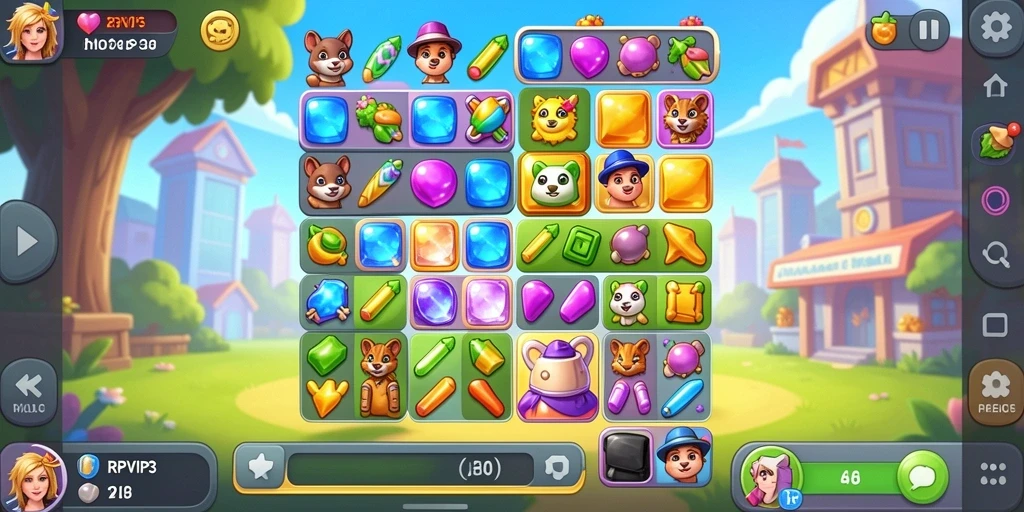 Tampilan gameplay RPVIP3 yang menarik dengan tantangan Match-3.