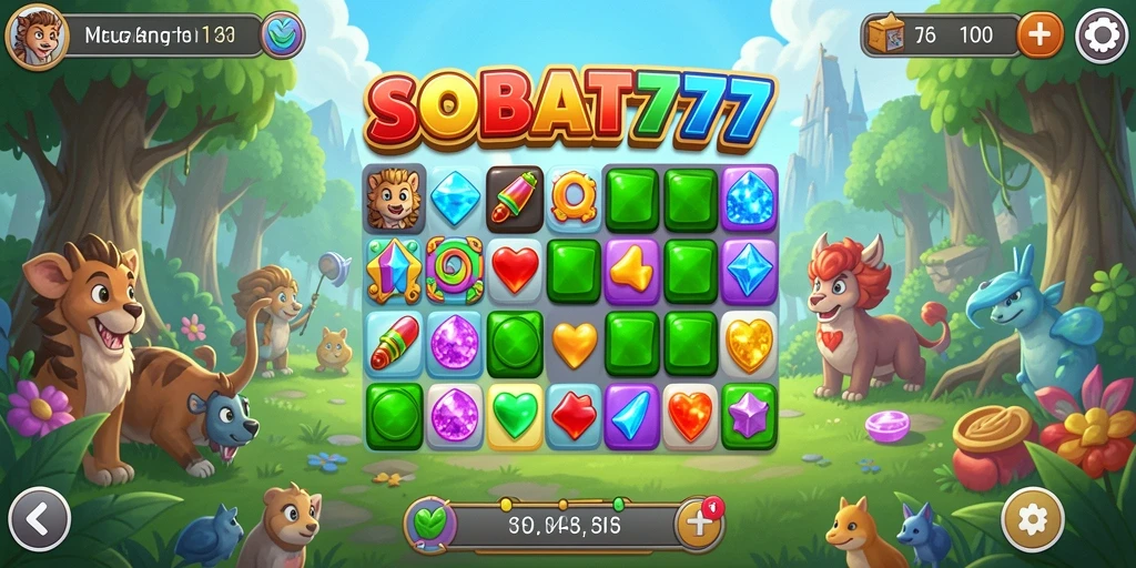 Gameplay seru SOBAT777 yang adiktif dalam permainan Match-3.